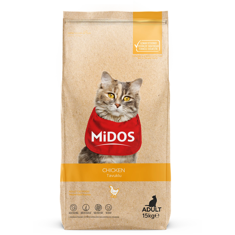 15 Kg Midos Tavuklu Yetişkin Kedi Maması