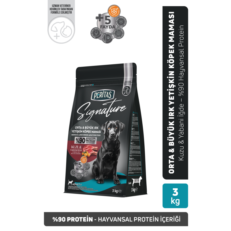 3 Kg Signature Kuzulu Orta ve Büyük Irk Yetişkin Köpek Maması