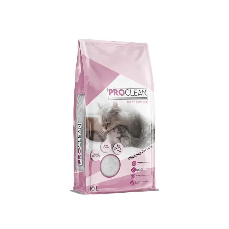 ProClean Bebek Pudra Kokulu Topaklanan Kedi Kumu İnce Taneli 10 Lt