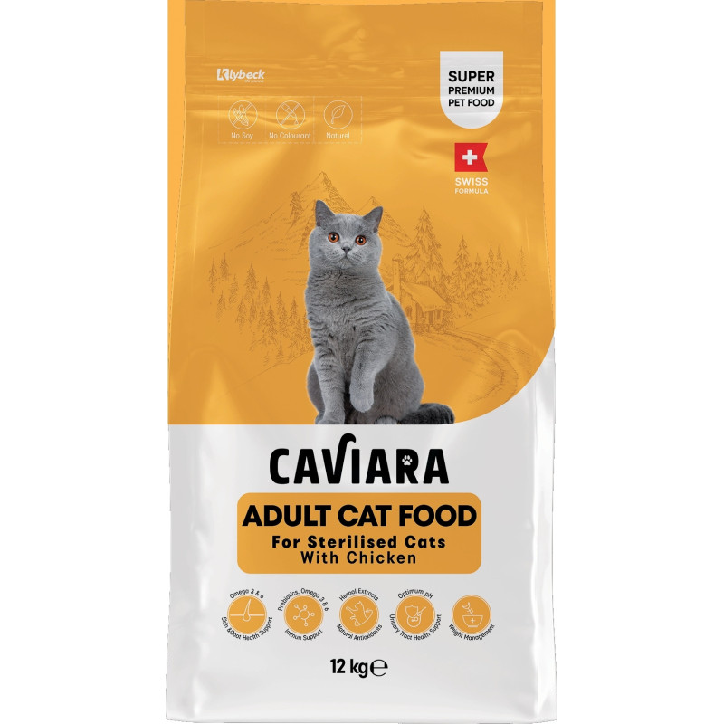 Caviara Tavuklu Kısırlaştırılmış Kedi Maması 12 Kg