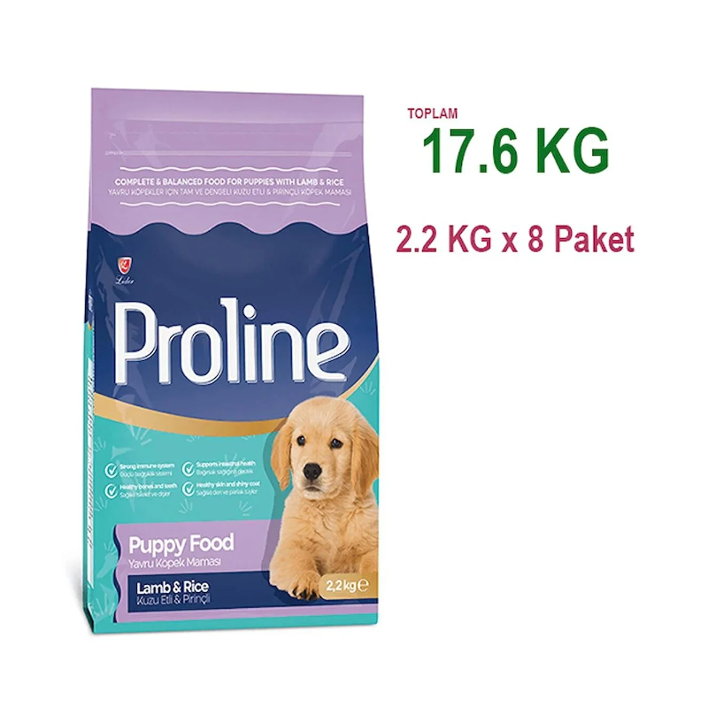 17.6 KG Proline Kuzu Etli Pirinçli Yavru Köpek Maması (2.2 Kg X 8 Paket)