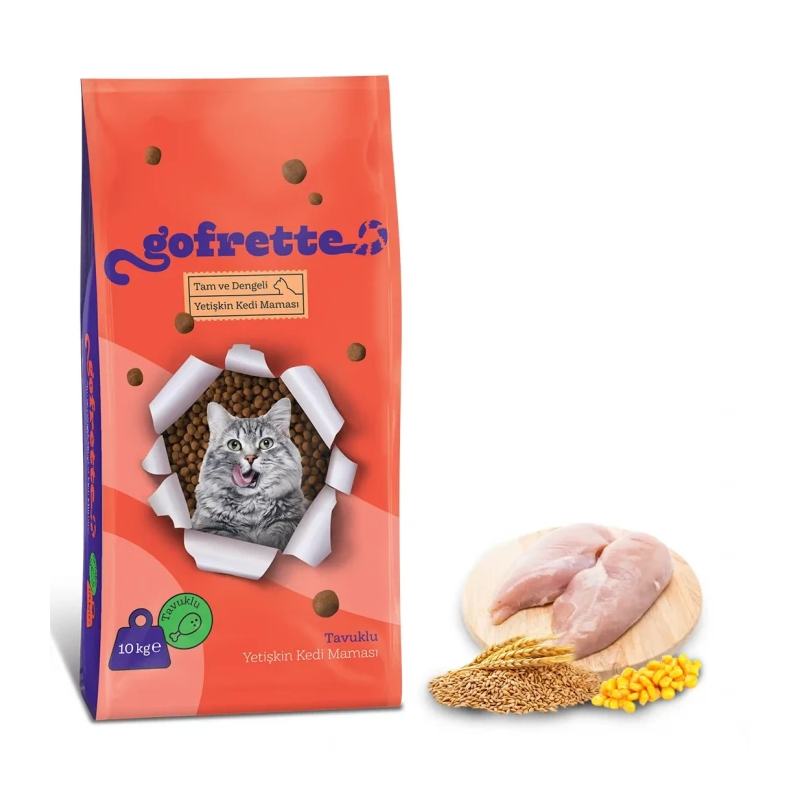 Gofrette Tavuklu Yetişkin Kedi Maması 10 Kg