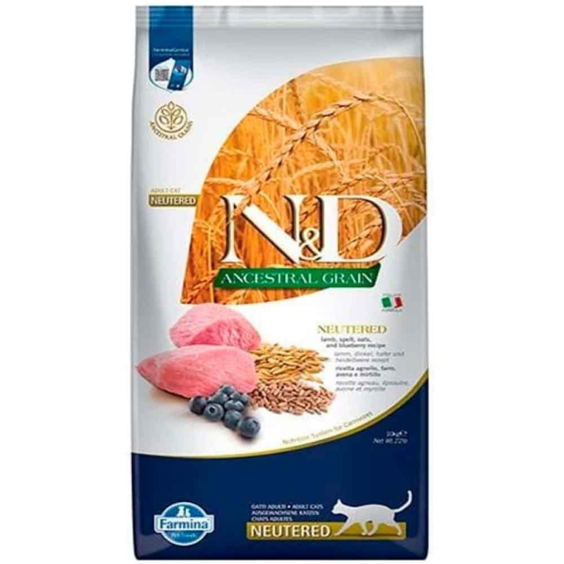 N&D Düşük Tahıllı Kuzulu Kısırlaştırılmış Kedi Maması 10 kg