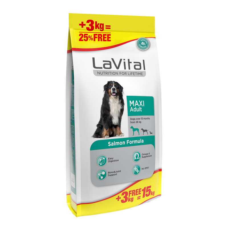 15 Kg Lavital Adult Maxi Somonlu Büyük Irk Yetişkin Köpek Maması